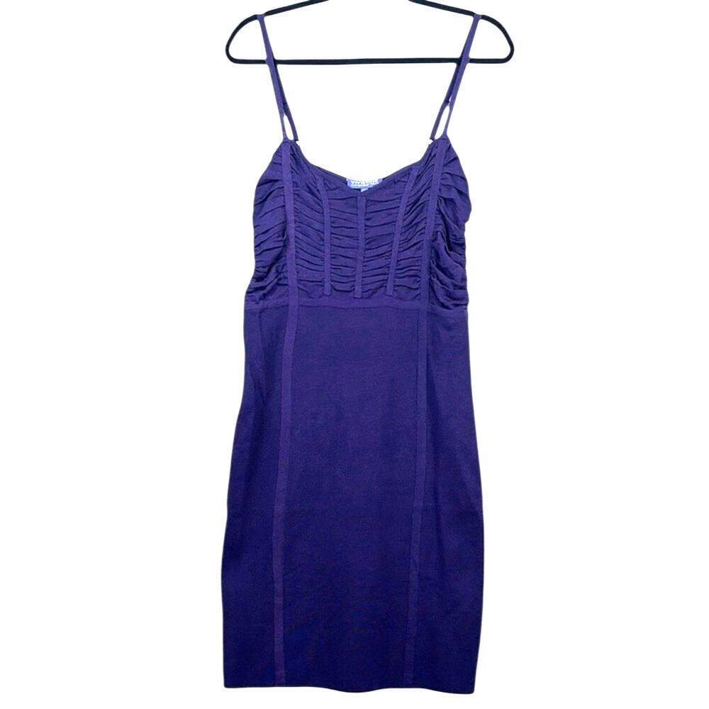 Vivienne Tam Purple Spaghetti Strap Sheath Mini Dress Medium Bodycon
